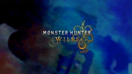 Monster Hunter Wilds Logo - Blue Background Wallpaper