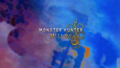 Monster Hunter Wilds Logo - Blue and Purple Background Wallpaper