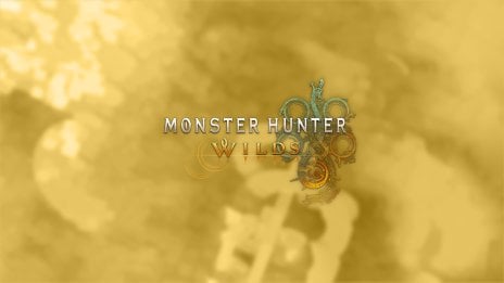 Monster Hunter Wilds Logo - Yellow-Orange Background Wallpaper