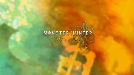 Monster Hunter Wilds Logo - Green and Orange Background Wallpaper