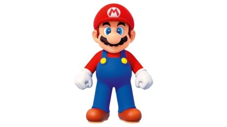 Personaje Mario Bros en fondo blanco Fondo de pantalla
