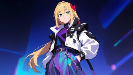 Chica anime estilo Y2K Fondo de pantalla