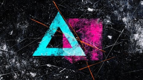 Arte digital grunge con formas geométricas Fondo de pantalla