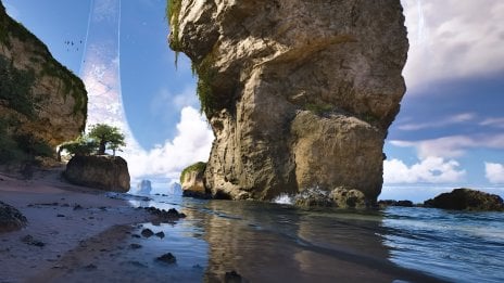 Halo: Combat Evolved - Beach with a large rock formation Wallpaper