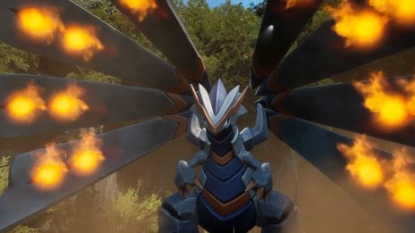 Aegidron from Palworld breathing fire Wallpaper