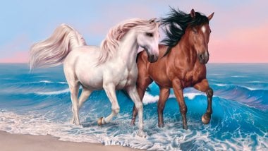 Painting of horses Wallpaper