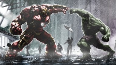 Hulkbuster against Hulk Wallpaper