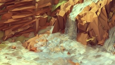 Polygonal waterfall Wallpaper