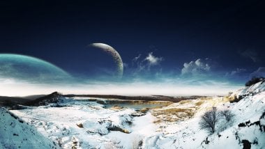 Dreamy snowy landscape Wallpaper