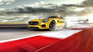 Mercedes AMG GT S on a track Wallpaper