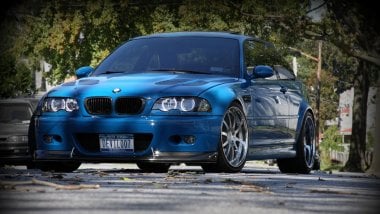 BMW M3 E46 azul de frente Fondo de pantalla