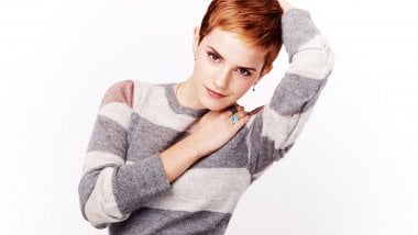 Emma Watson with striped suerter Wallpaper