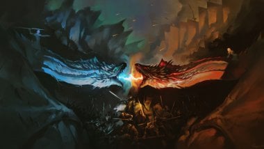 Dragon Battle Fire Vs Ice Game Of Thrones Fondo de pantalla