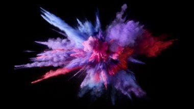 Explosion colored dust and smoke Wallpaper