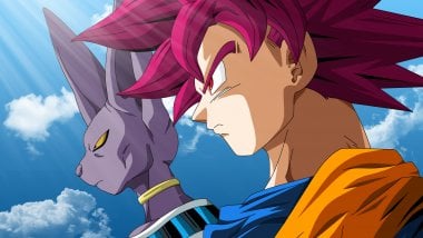 Beerus y Goku Super Saiyan God Fondo de pantalla