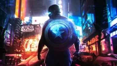 Cyberpunk Capitán América Fanart Fondo de pantalla