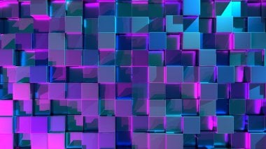 Neon 3d cubes Wallpaper