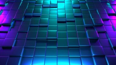 3D cubes pattern neon lighting Wallpaper