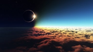 Moon above the clouds Wallpaper