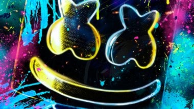 DJ Marshmello Neon Colors Wallpaper