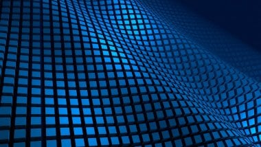 3D Blue checkered waves Wallpaper