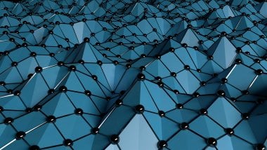3D Blue polygonal mesh Wallpaper