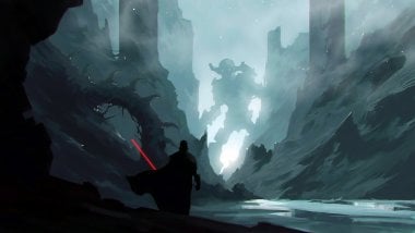 Darth Vader con Sable de Luz Fondo de pantalla
