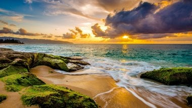 Sunset in Hawaii Beach Wallpaper