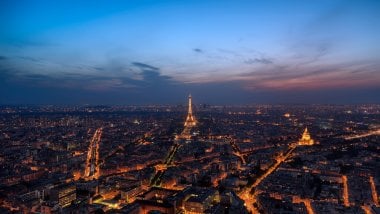 Paisaje de Paris en la noche Fondo de pantalla