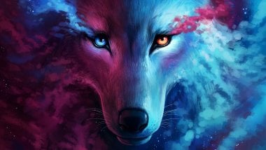 Artistic animation of a wolf Wallpaper