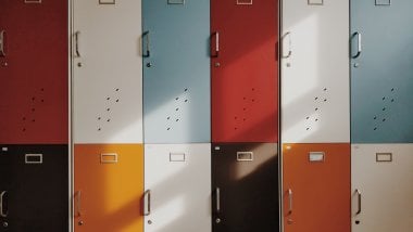 Lockers of different colors Wallpaper