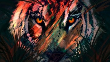 Arte digital de tigre Fondo de pantalla