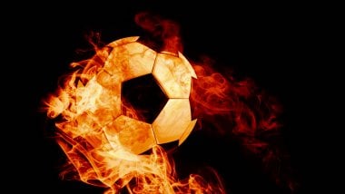 Football ball in fire Wallpaper