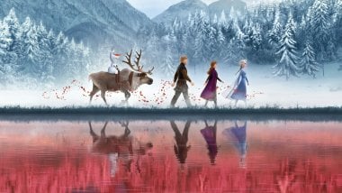 Characters from Frozen walking Wallpaper