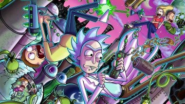 Characters from Rick and Morty in battle Wallpaper
