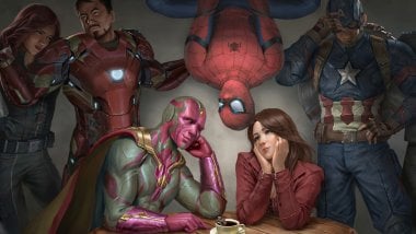 Vision in love and avengers Wallpaper