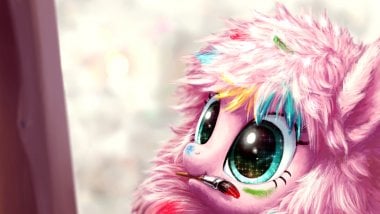 Fluffle puff from My little Pony painting Wallpaper