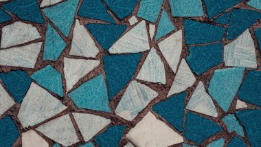 White and blue mosaics Wallpaper