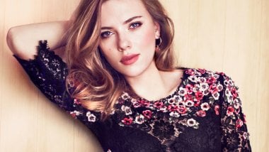 Scarlett Johansson wearing clothes with Roses Wallpaper
