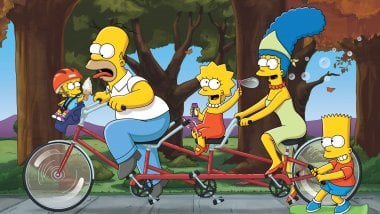 Los Simpsons en bicicleta Fondo de pantalla
