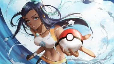 Nessa with pokeball from Pokemon sword and shield Wallpaper