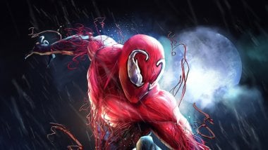Spiderman vestido como Carnage Fondo de pantalla