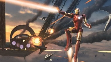 Iron Man in battle Wallpaper