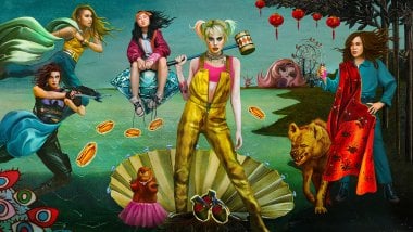 The birth of Venus with characters from Birds of Prey Wallpaper