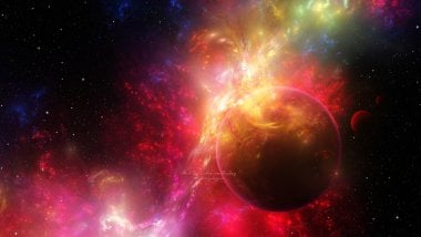 Nebula alrededor de planeta Fondo de pantalla