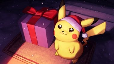 Pikachu on christmas day Wallpaper