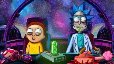 Rick and Morty in space ship Wallpaper