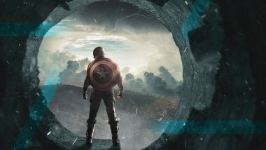 Captain America from the back Wallpaper