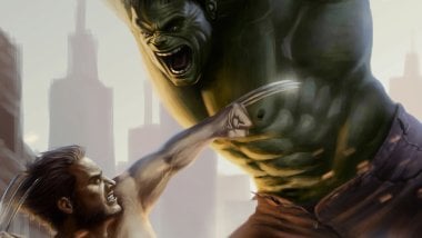 Wolverine fighting against Hulk Wallpaper