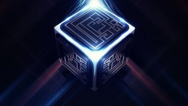 Cube with energy lights Wallpaper